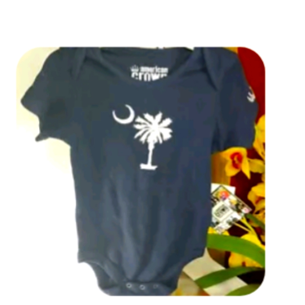 American Crown Navy Blue One Piece with Snap Crotch